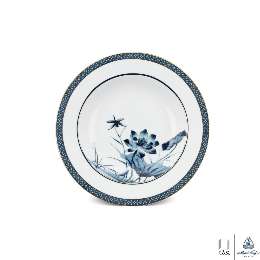 Golden Lotus: Deep Soup Plate 23cm (Minh Long I)