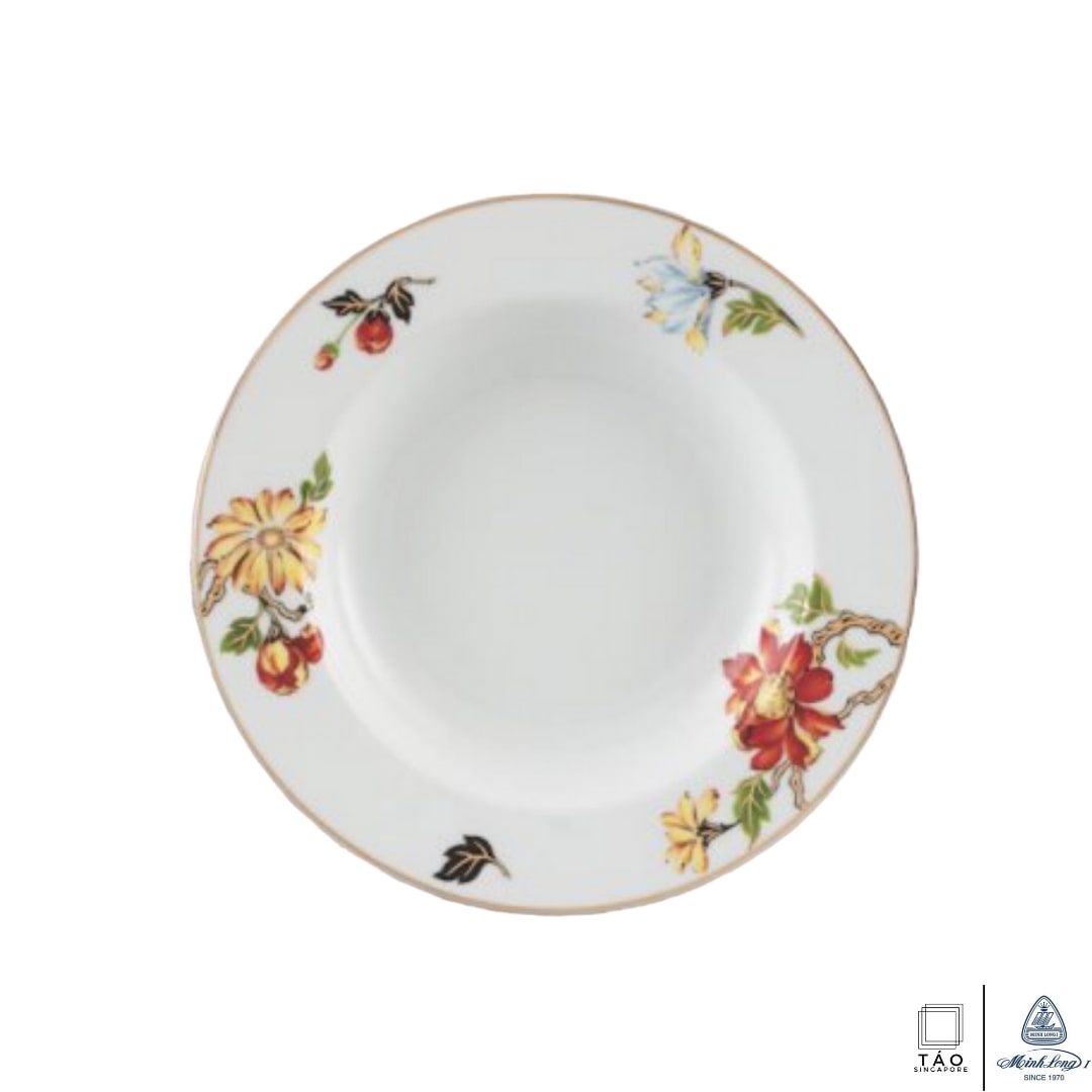 Dahlia: Deep Soup Plate 23cm (Minh Long I)