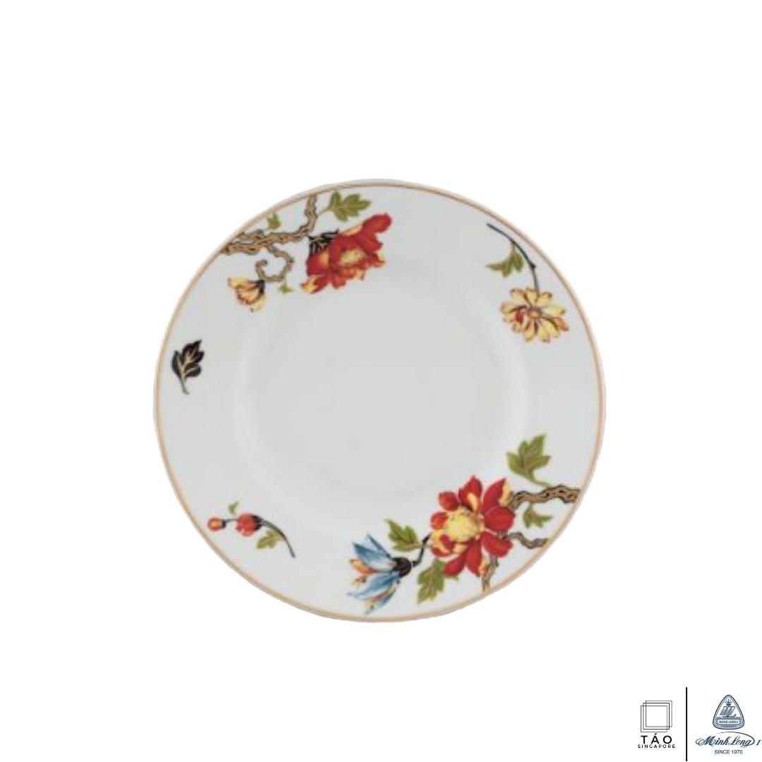 Dahlia: Flat Round Plate 20cm (Minh Long I)