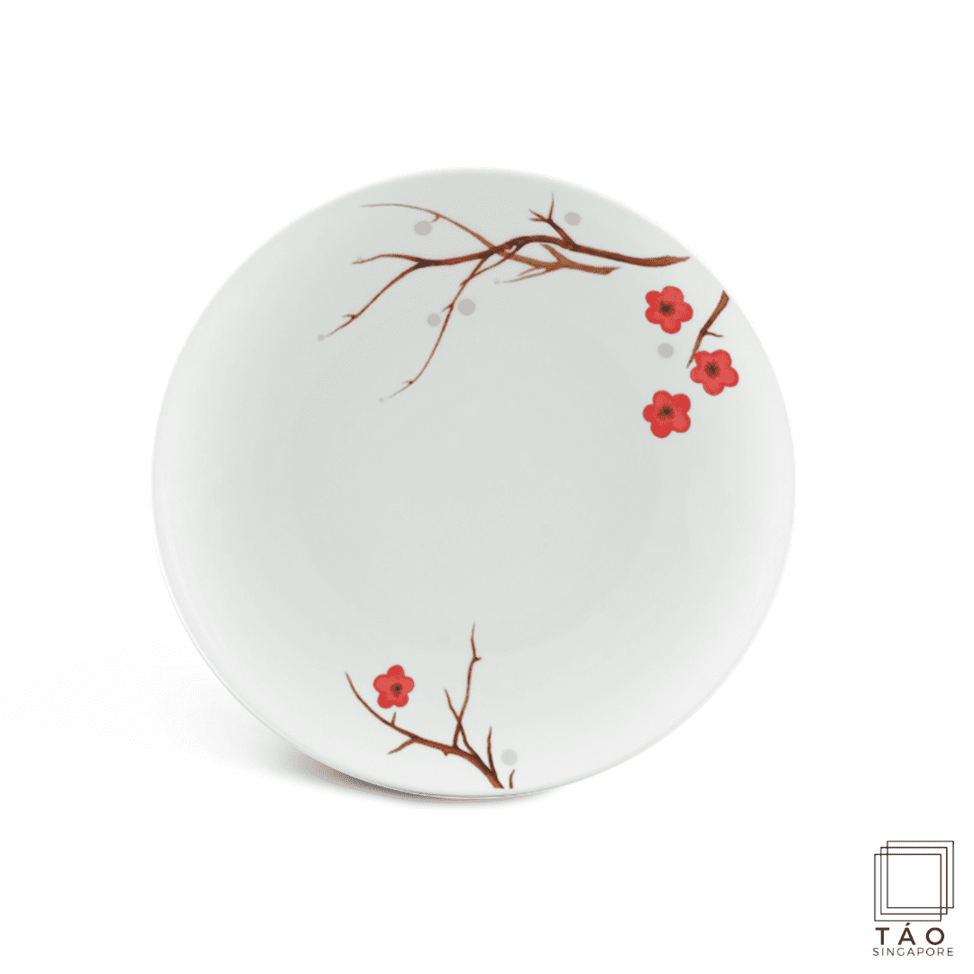 Pink Ochna Flat Round Plate 22cm