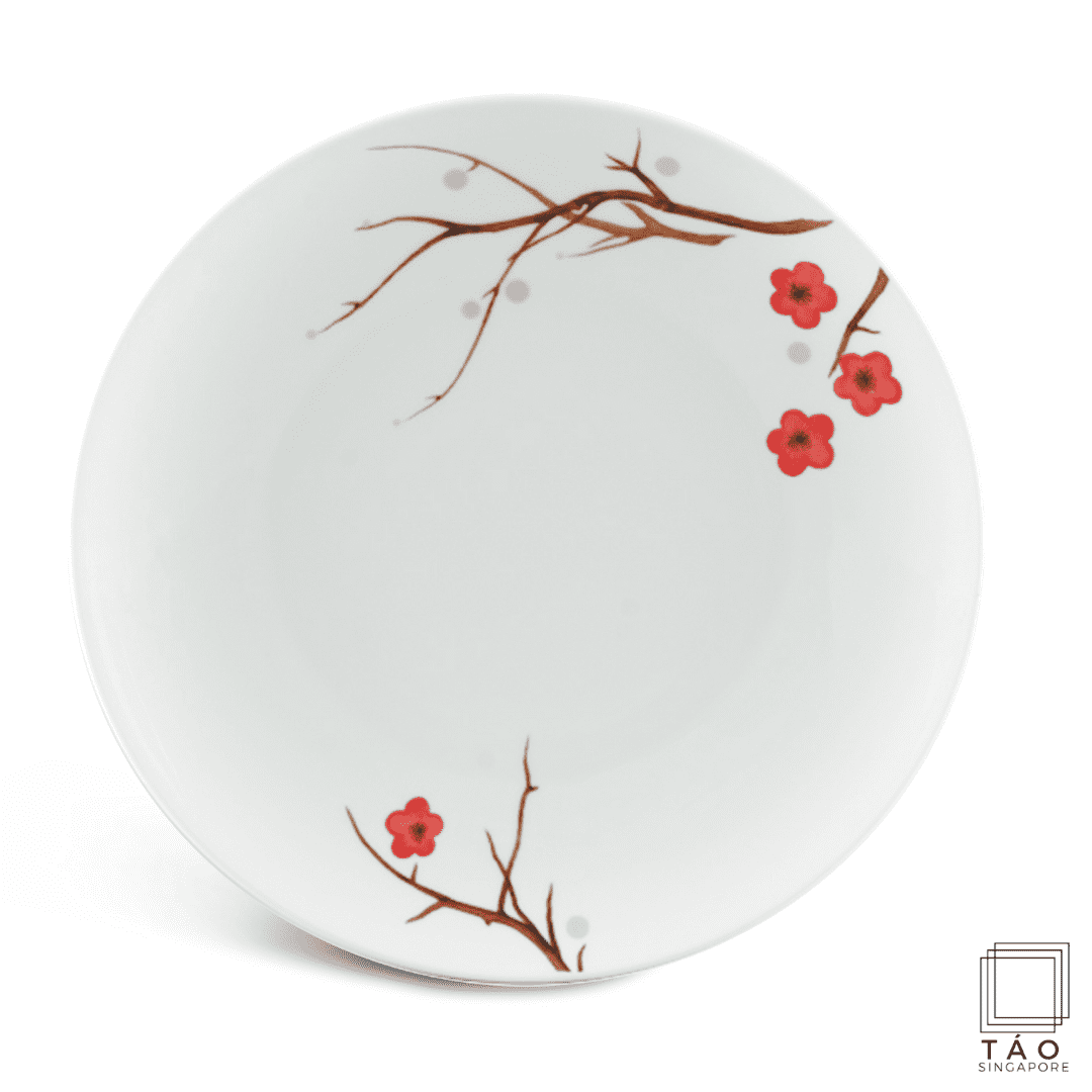 Pink Ochna Flat Round Plate 26cm