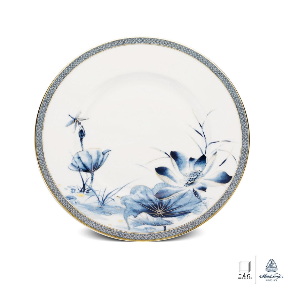 Golden Lotus: Flat Round Plate 28cm (Minh Long I)