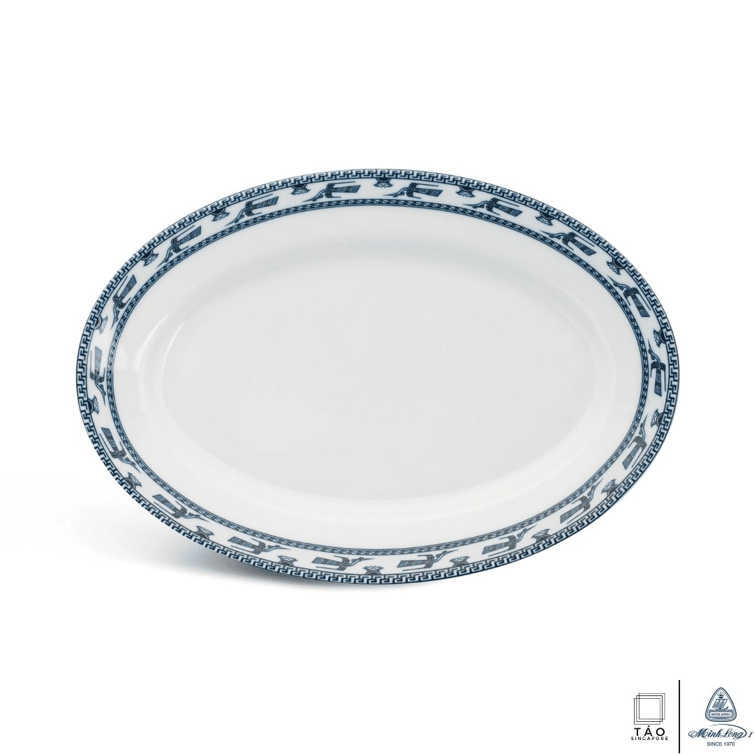 Annam Bird: Oval Plate 28cm (Minh Long I)