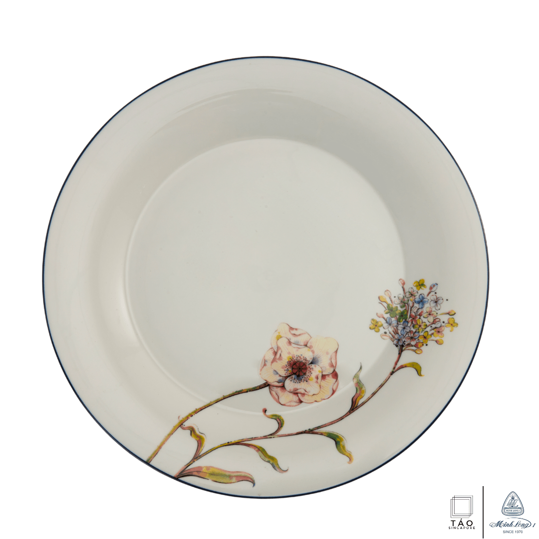 Wild Tulip: Flat Round Plate 28cm (Minh Long I)