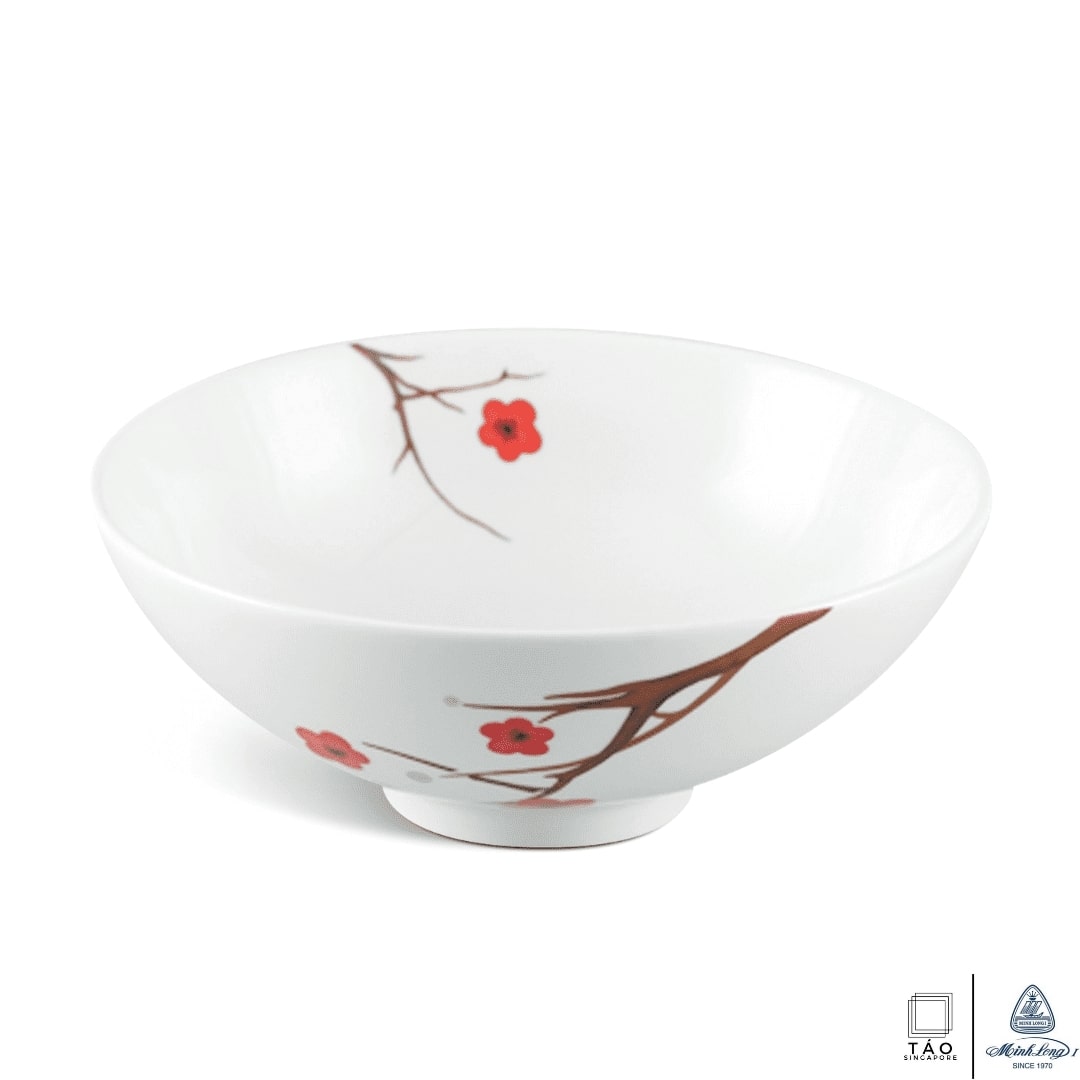 Pink Ochna: Soup Bowl 20cm (Minh Long I)
