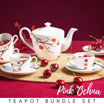TAO Singapore: Minh Long I - Pink Ochna Teapot Collection Bundle Set