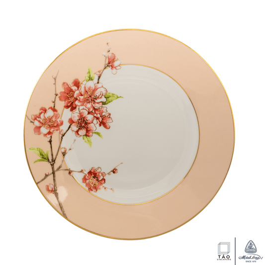 Pink Floral: Porcelain Flat Round Plate 27cm (TAO Singapore - Minh Long I)