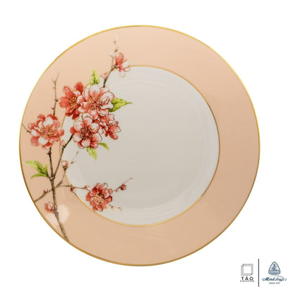 Pink Floral: Flat Round Plate 27cm (Minh Long I)