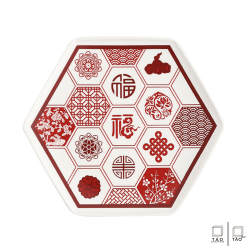 Fortune: Porcelain Hexagon Plate 27cm (TAO Choice)