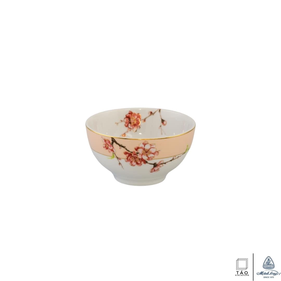 Pink Floral: Rice Bowl 11.5cm (Minh Long I)