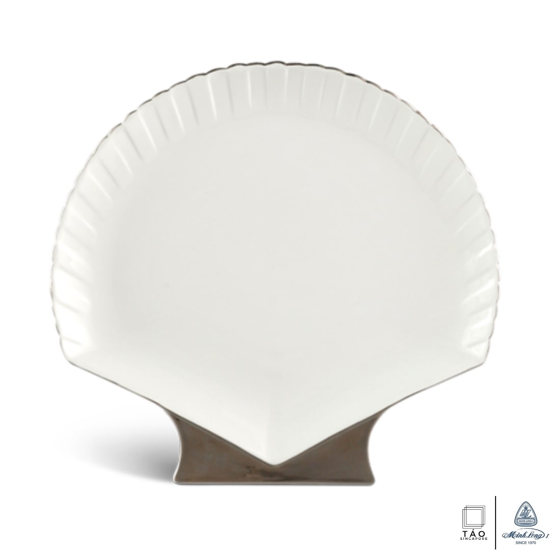 Fish & Clam: Shell-Shaped Plate 31cm (Minh Long I)