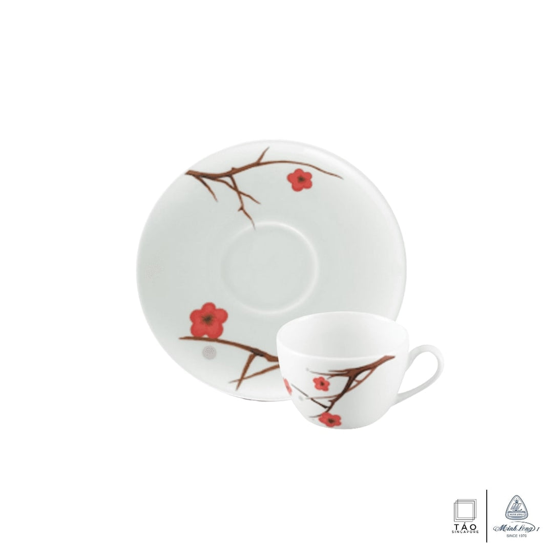 Pink Ochna: Teacup 0.1L + Teacup Saucer 12.5cm (Minh Long I)