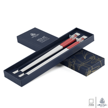 Load image into Gallery viewer, Porcelain White-Red Chopsticks (24.4cm) - TAO Singapore - Minh Long I
