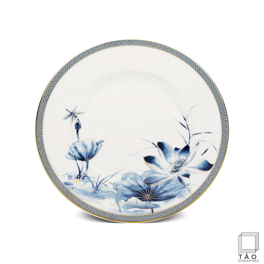 Golden Lotus: Flat Round Plate (28cm) (4802822176868)